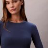 T-shirt Bralette à manches longues légèrement doublé en coton Modal Icon