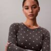 T-shirt Bralette à manches longues légèrement doublé en coton Modal Icon