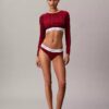 T-shirt Bralette à manches longues légèrement doublé en coton Modal Icon