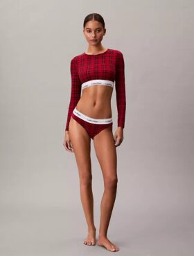 T-shirt Bralette à manches longues légèrement doublé en coton Modal Icon