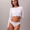 T-shirt Bralette à manches longues légèrement doublé en coton Modal Icon