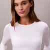 T-shirt Bralette à manches longues légèrement doublé en coton Modal Icon