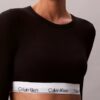 T-shirt Bralette à manches longues légèrement doublé en coton Modal Icon