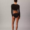 T-shirt Bralette à manches longues légèrement doublé en coton Modal Icon