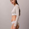 T-shirt Bralette à manches longues légèrement doublé en coton Modal Icon