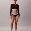 T-shirt Bralette à manches longues légèrement doublé en coton Modal Icon