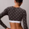 T-shirt Bralette à manches longues légèrement doublé en coton Modal Icon