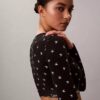 T-shirt Bralette à manches longues légèrement doublé en coton Modal Icon