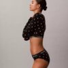 T-shirt Bralette à manches longues légèrement doublé en coton Modal Icon