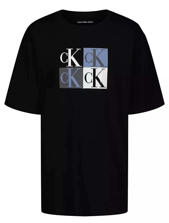 T-shirt carré à monogramme et blocs de couleur pour garçons T-shirt carré à monogramme et blocs de couleur pour garçons