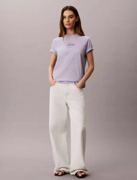 T-shirt classique avec logo Calvin Script