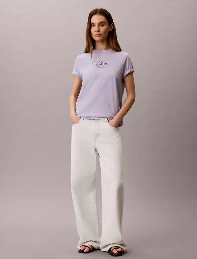 T-shirt classique avec logo Calvin Script T-shirt classique avec logo Calvin Script