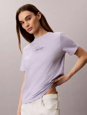 T-shirt classique avec logo Calvin Script