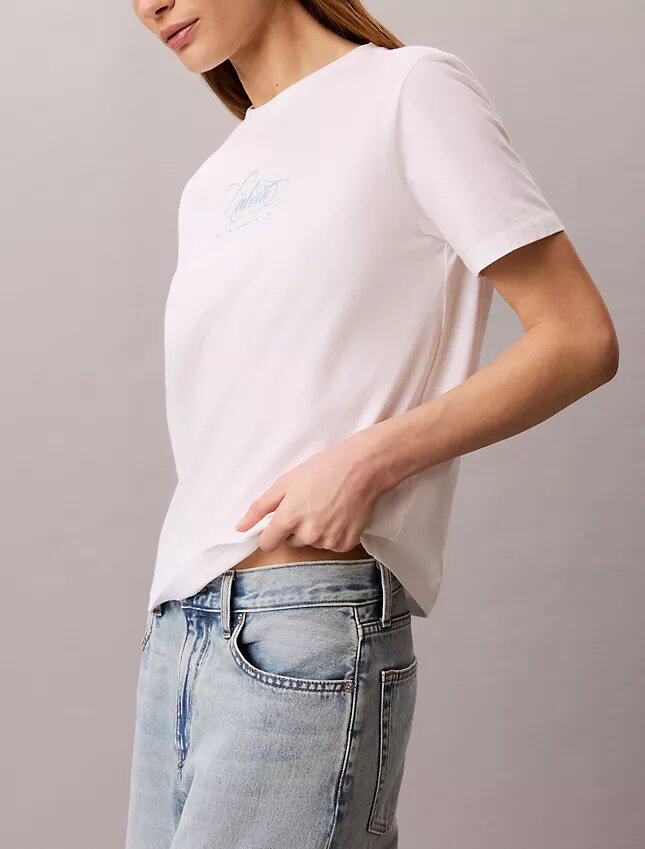 T-shirt classique avec logo Calvin Script T-shirt classique avec logo Calvin Script
