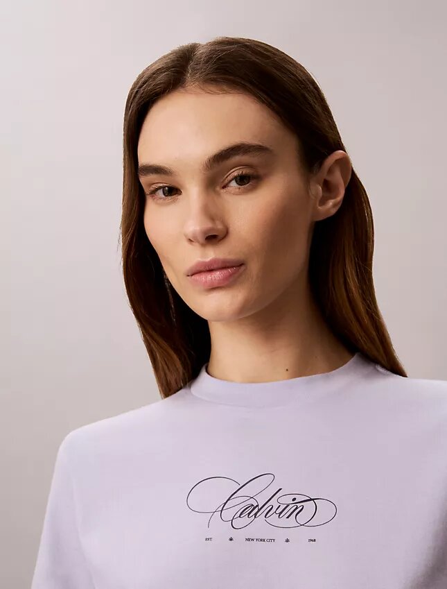 T-shirt classique avec logo Calvin Script T-shirt classique avec logo Calvin Script