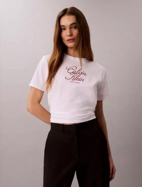 T-shirt classique avec logo en lettres cursives