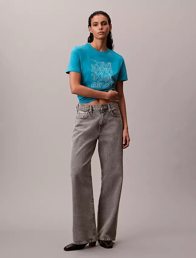 T-shirt classique avec logo pailleté T-shirt classique avec logo pailleté