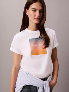 T-shirt classique avec motif coucher de soleil