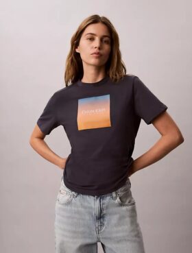 T-shirt classique avec motif coucher de soleil