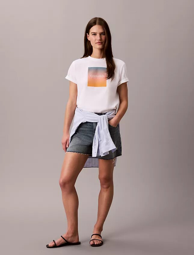 T-shirt classique avec motif coucher de soleil T-shirt classique avec motif coucher de soleil