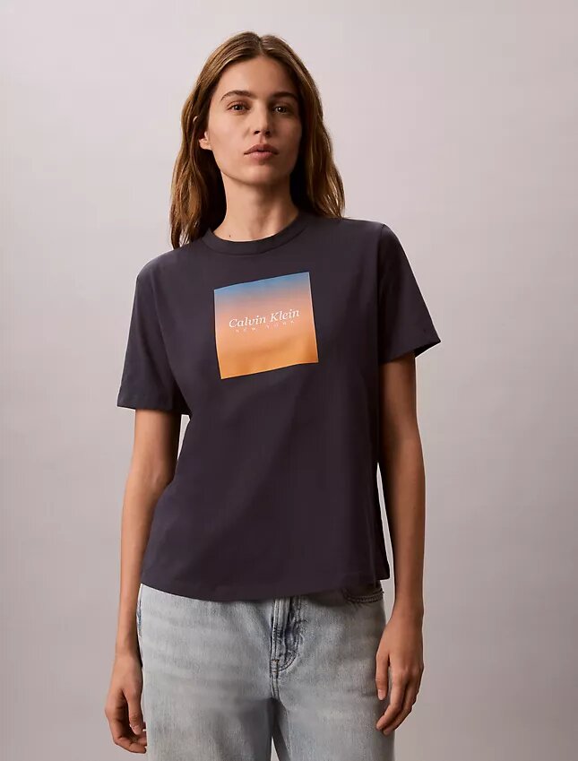 T-shirt classique avec motif coucher de soleil T-shirt classique avec motif coucher de soleil