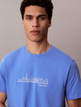 T-shirt classique avec motif de skyline urbain