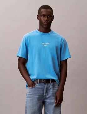T-shirt classique à logo et effet délavé à l&rsquo;acide