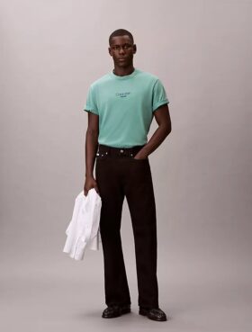 T-shirt classique à logo et effet délavé à l&rsquo;acide
