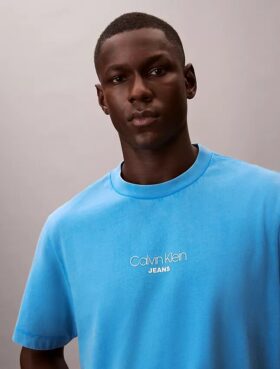 T-shirt classique à logo et effet délavé à l&rsquo;acide