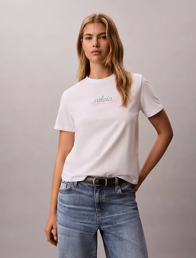 T-shirt classique à logo superposé T-shirt classique à logo superposé