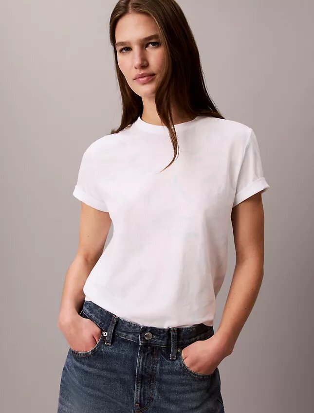 T-shirt classique à monogramme délavé sur toute la surface T-shirt classique à monogramme délavé sur toute la surface