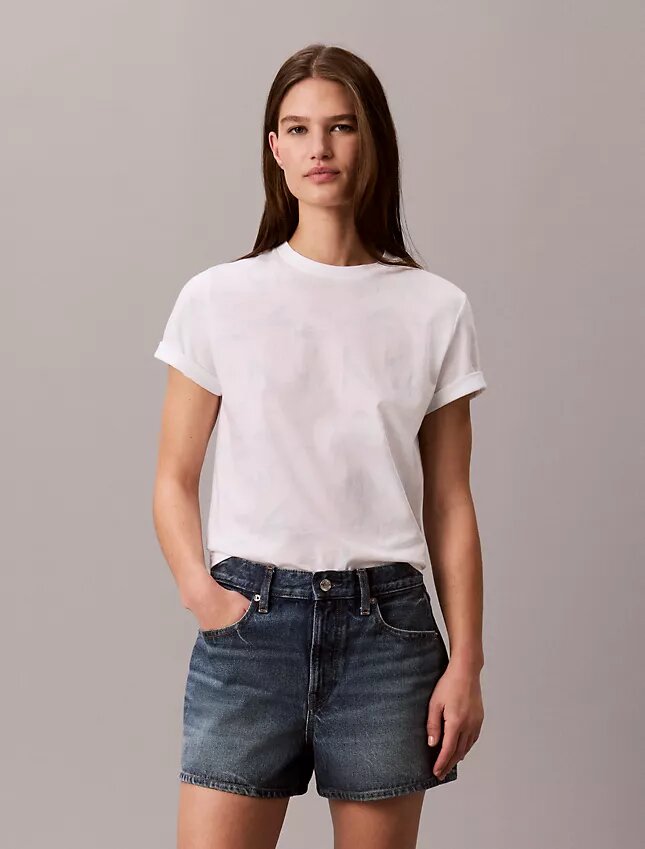 T-shirt classique à monogramme délavé sur toute la surface T-shirt classique à monogramme délavé sur toute la surface