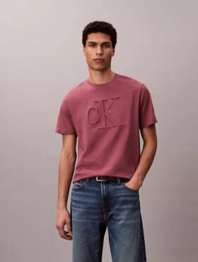 T-shirt classique à monogramme en relief