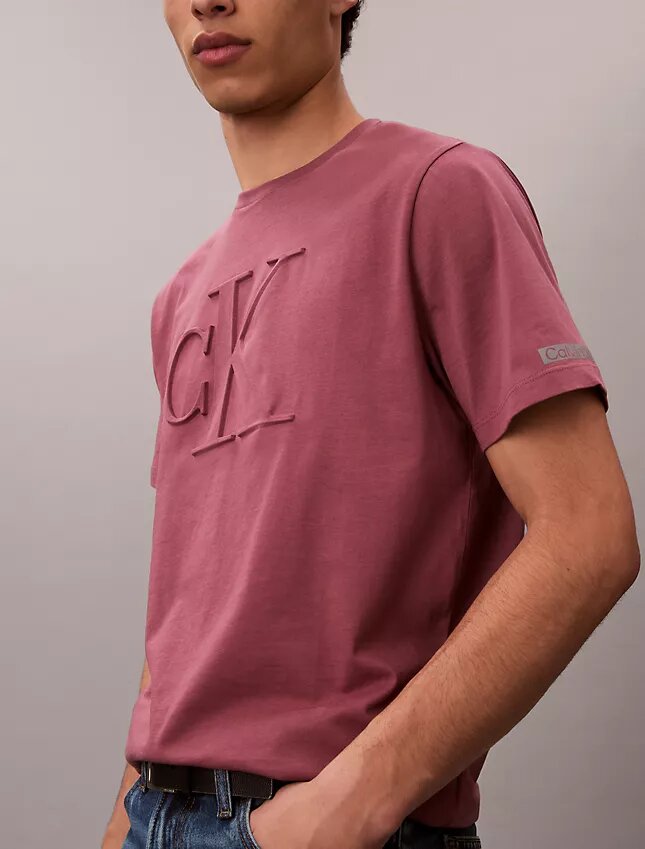 T-shirt classique à monogramme en relief T-shirt classique à monogramme en relief