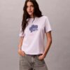 T-shirt classique à motif floral flou T-shirt classique à motif floral flou