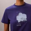 T-shirt classique à motif floral flou T-shirt classique à motif floral flou