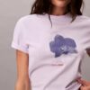 T-shirt classique à motif floral flou T-shirt classique à motif floral flou