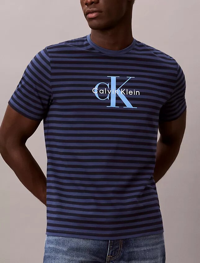 T-shirt classique à rayures graphiques Monologo T-shirt classique à rayures graphiques Monologo