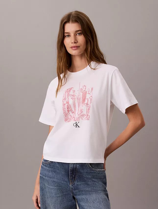 T-shirt à col rond avec imprimé urbain T-shirt à col rond avec imprimé urbain