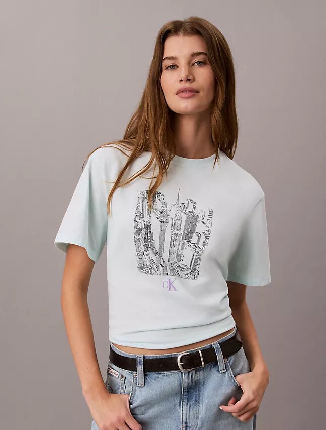 T-shirt à col rond avec imprimé urbain T-shirt à col rond avec imprimé urbain