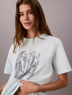 T-shirt à col rond avec imprimé urbain