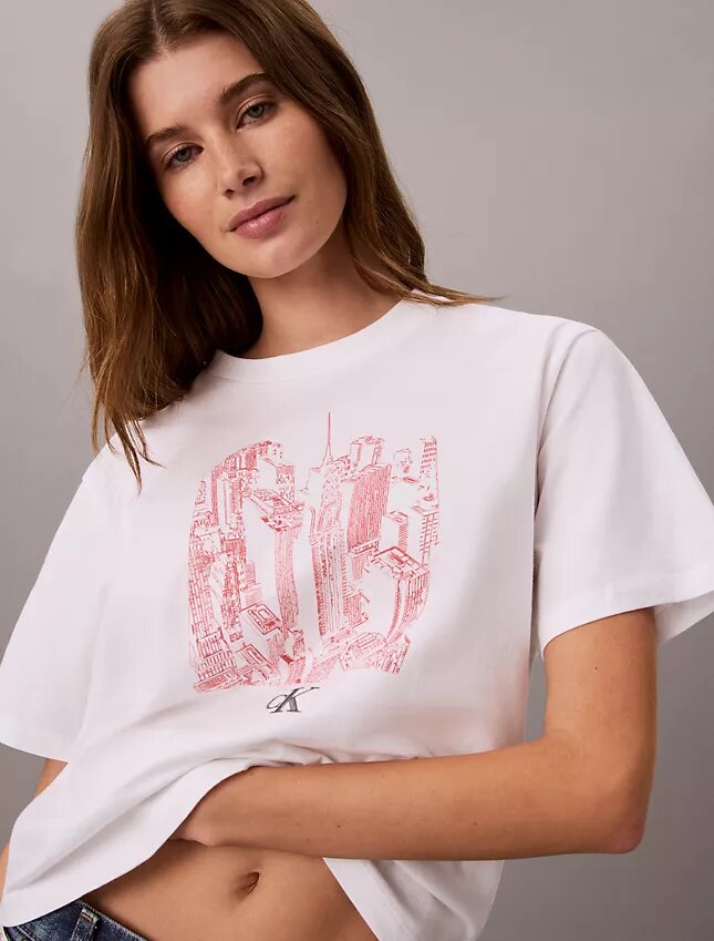T-shirt à col rond avec imprimé urbain T-shirt à col rond avec imprimé urbain