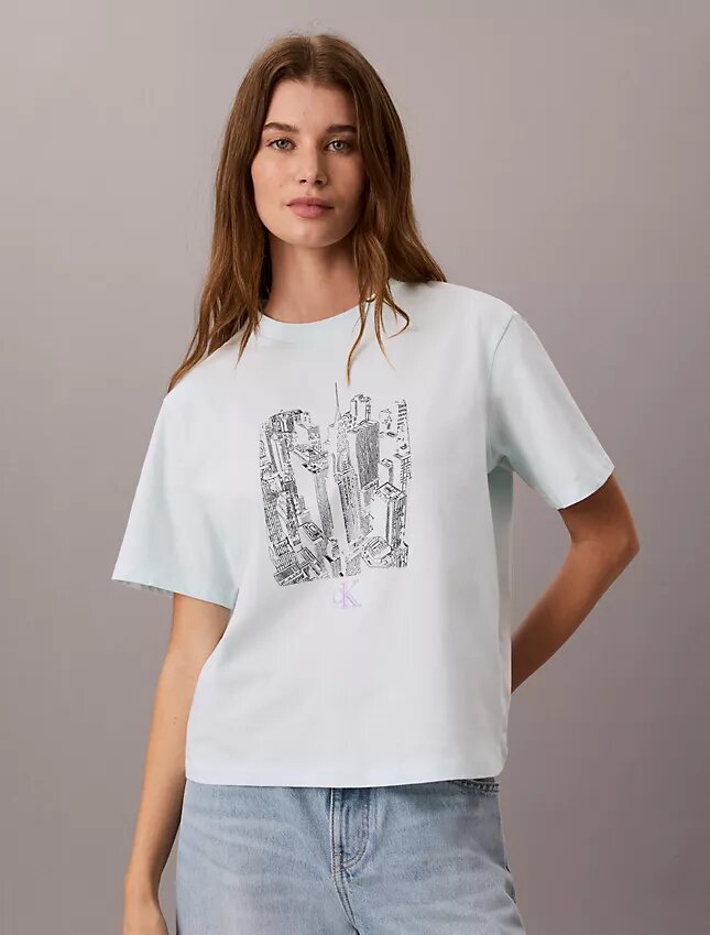 T-shirt à col rond avec imprimé urbain T-shirt à col rond avec imprimé urbain