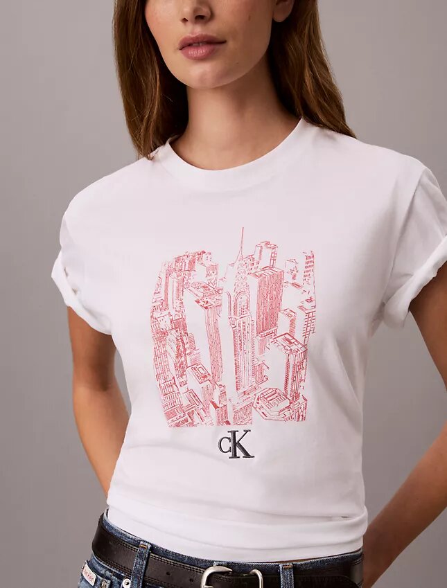 T-shirt à col rond avec imprimé urbain T-shirt à col rond avec imprimé urbain