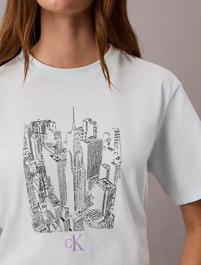 T-shirt à col rond avec imprimé urbain T-shirt à col rond avec imprimé urbain
