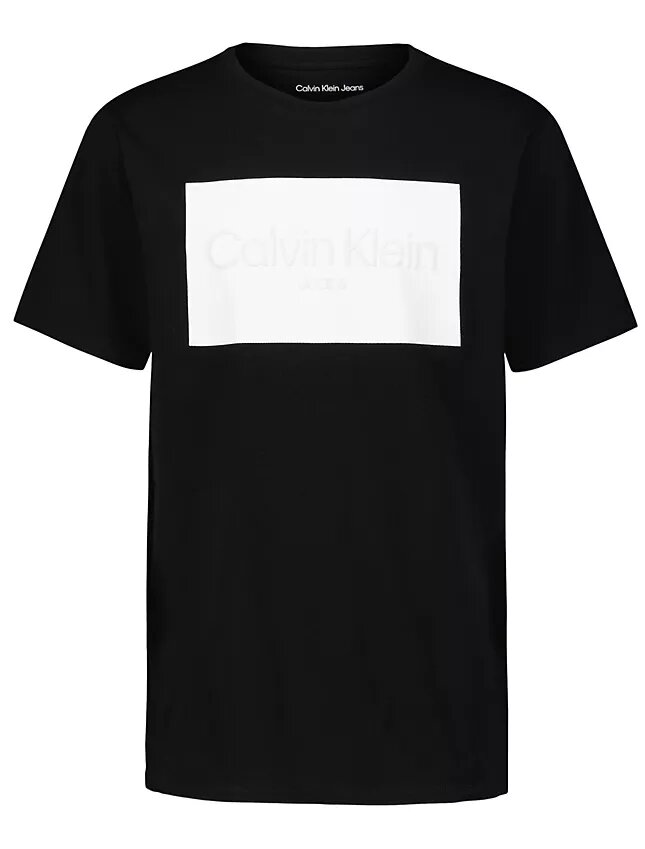 T-shirt à col rond avec logo CK Be en relief pour garçons T-shirt à col rond avec logo CK Be en relief pour garçons