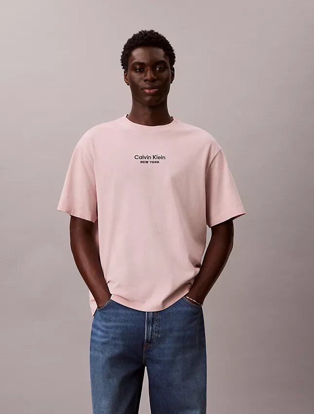 T-shirt à col rond classique avec logo délavé T-shirt à col rond classique avec logo délavé