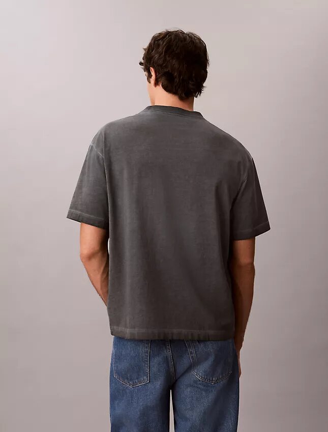 T-shirt à col rond classique avec logo délavé T-shirt à col rond classique avec logo délavé
