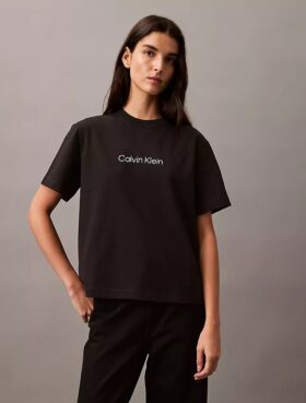 T-shirt à col rond et coupe carrée avec logo standard