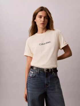 T-shirt à col rond et coupe carrée avec logo standard